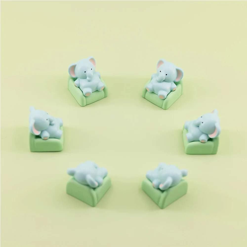 Cute Elephant Resin Keycaps Cross Switch Mechanical keyboard 21mm Height ESC Direction Arrow Keycap Custom Personalized Keycaps