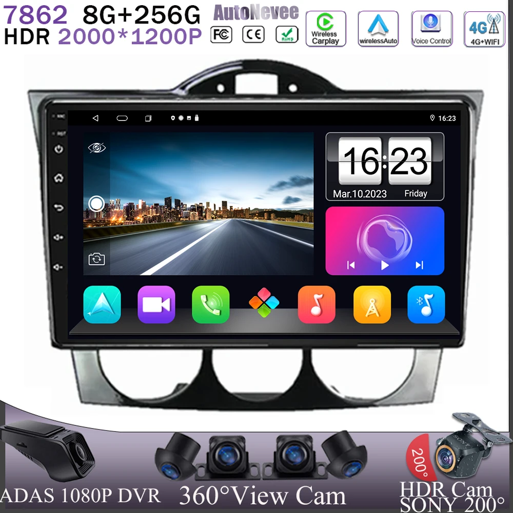 

Carplay Android 13 For Mazda RX-8 RX 8 RX8 SE 2003 - 2011 Navigation Radio Stereo BT 7862 QLED Screen 5G Wifi DVD CPU HDR GPS