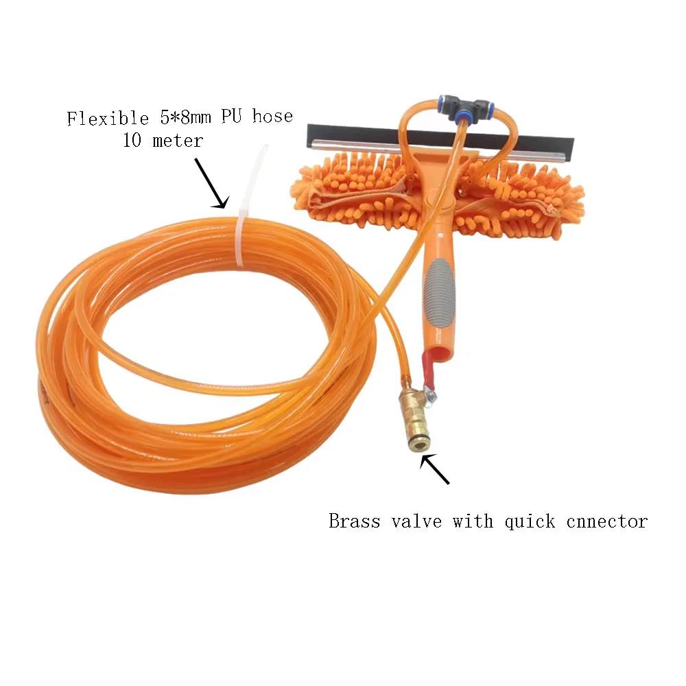 Window Squeegee and Microfiber Scrubber 2-in-1 Combo Window Cleaner
