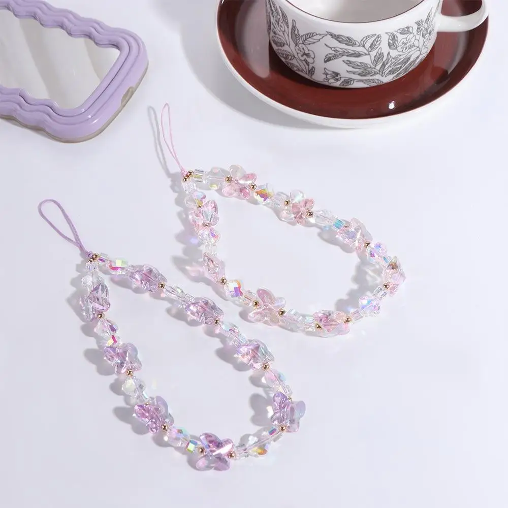 

Transparent Acrylic Mobile Phone Chain Butterfly Phone Charms Y2K Phone Pendant Phonestraps Sweet Girl Phone Lanyard