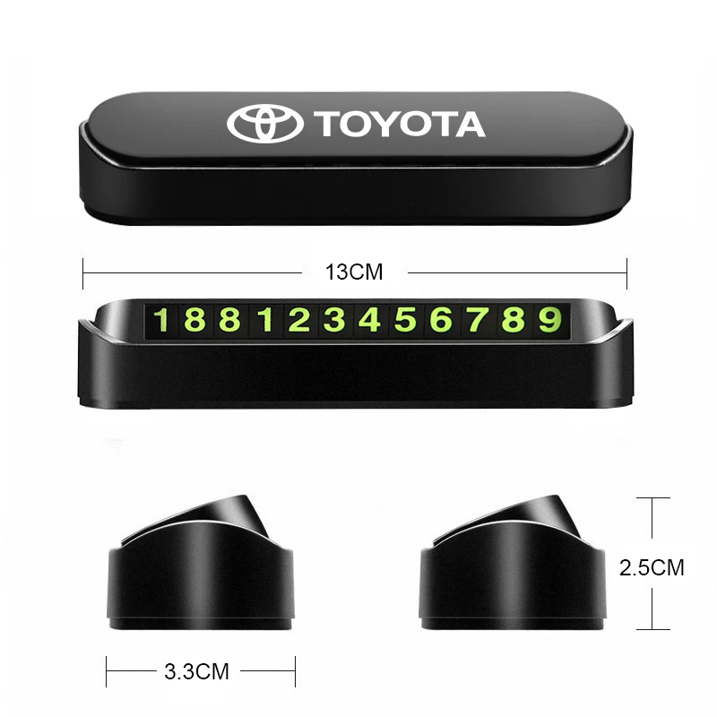سيارة بطاقة ركن السيارة المؤقتة رقم الهاتف بطاقة لوحة رقم الهاتف توقف لتويوتا كامري Rav4 يارس كورولا هايلكس تصفيف السيارة #2
