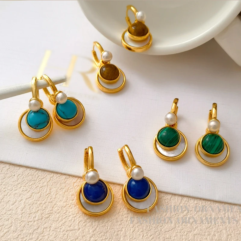 Bilandi Retro Jewelry Elegant Temperament Three Wearing Way Stone Earring For Women Girl Gift Fine Accessories Hot Sale