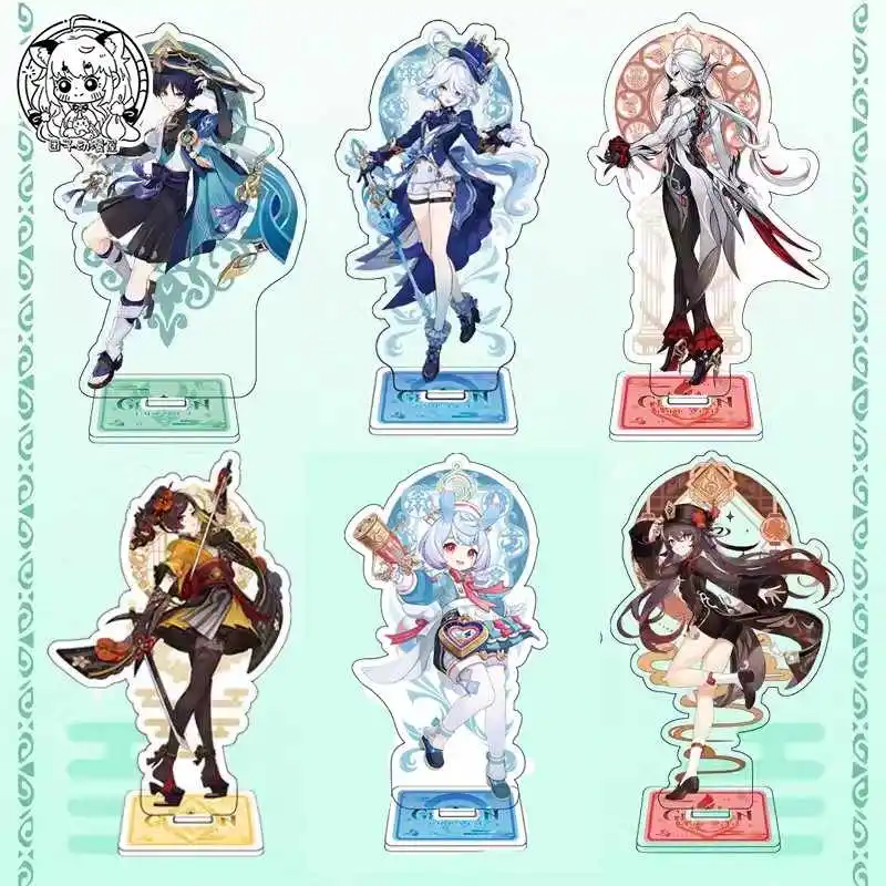 

Genshin Impact Sigewinne Hu Tao Mavuika Xilonen Scene Cartoon Acrylic Stand Figure Display Model Plate Cosplay Desktop Decor