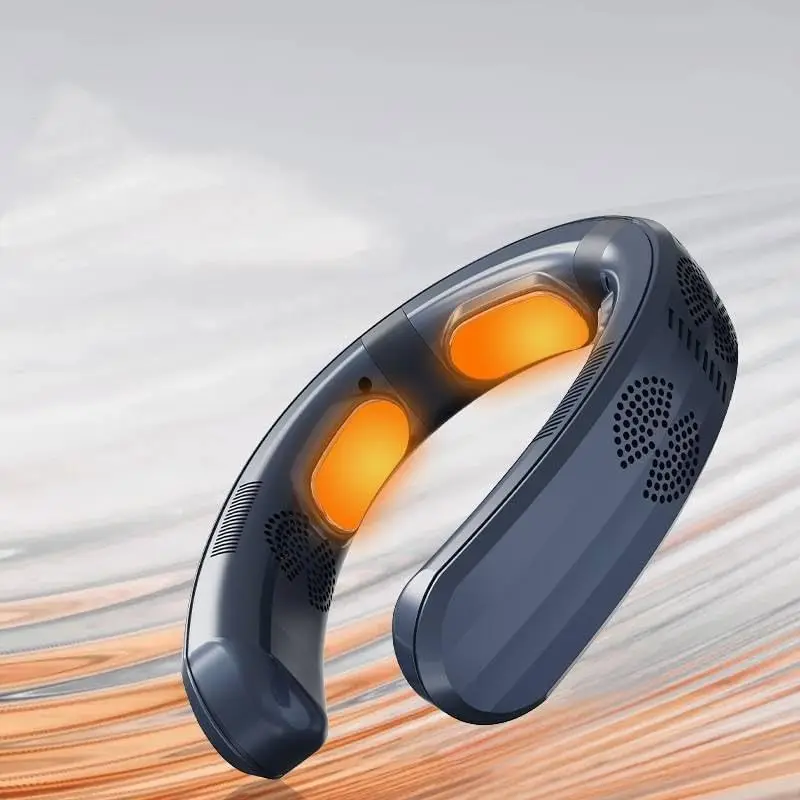 Ventilateur de climatiseur de cou Portable, mise à niveau 2025, 3 plaques de refroidissement, ventilateur sans lame longue Endurance, idéal pour les voyages, le bureau et l'extérieur