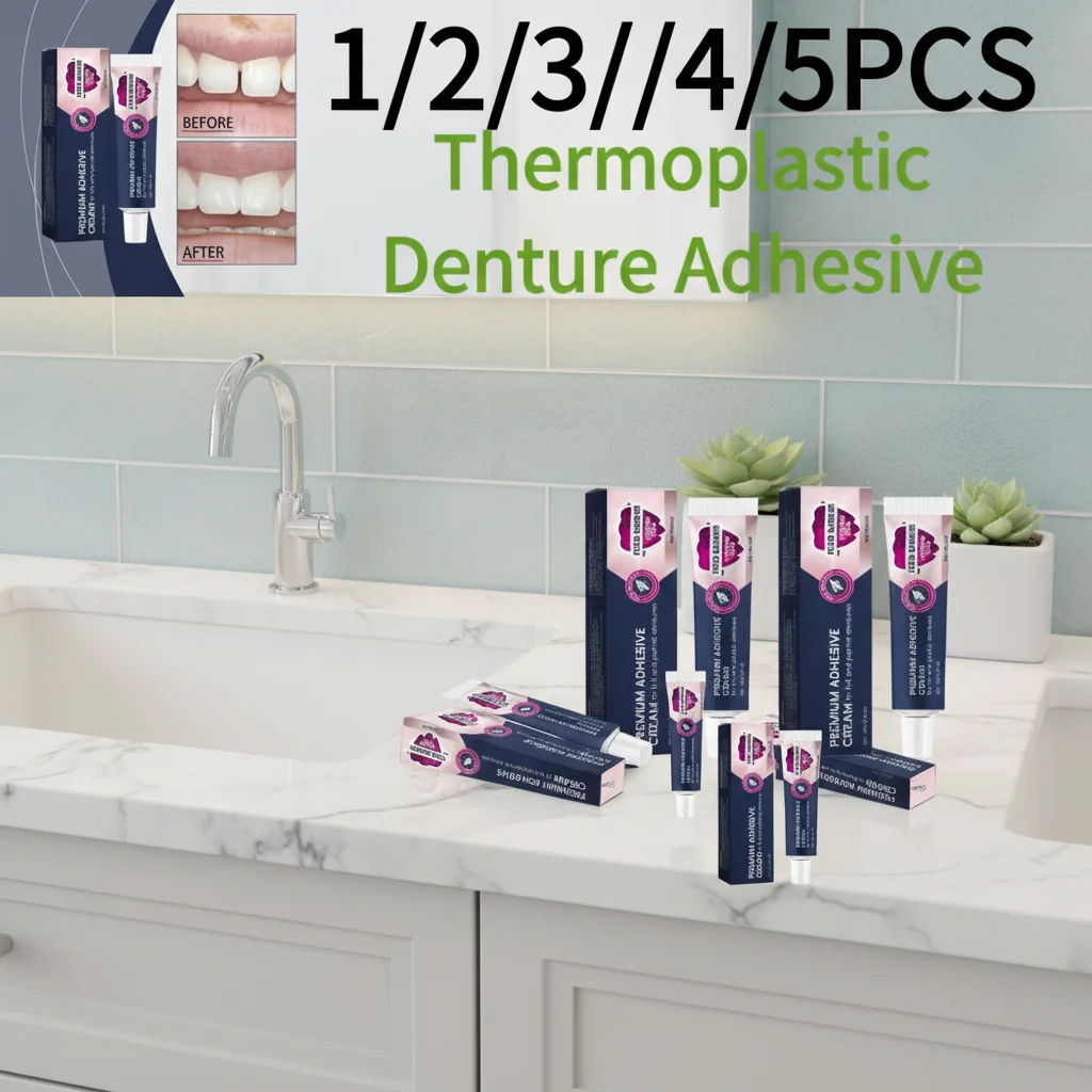 1/2/3/4/5Pcs New Thermoplastic Denture Adhesive Long-lasting Denture Fixing Adhesive Improve Comfort Denture Care Products