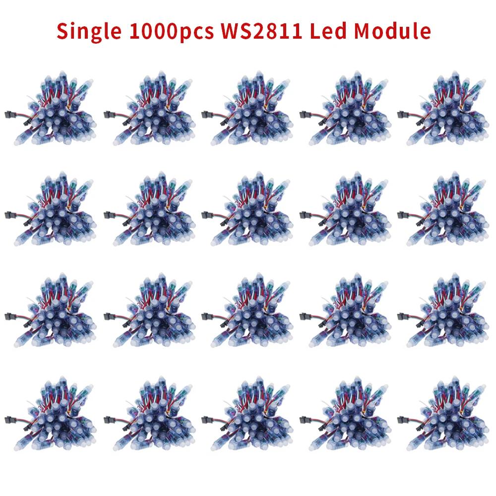 1000pcs 12mm WS2811 2811 IC Full Color LED Module Pixel  Light IP68 Waterproof RGB Color Digital LED Pixel Light DC 5V Input