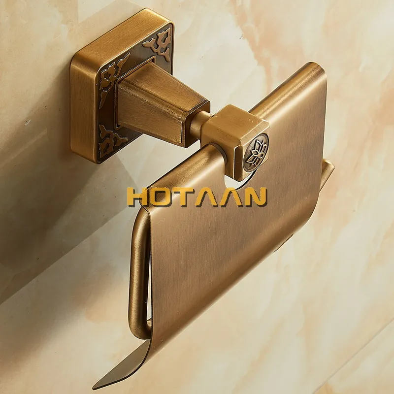 .,Solid AluminiumToilet Paper Holder Antique Brass Color Tissue Roll Paper Box Classic Bathroom Accessories YT-14192