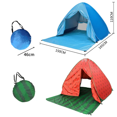 Tienda de campaña emergente instantánea automática, carpa de playa Potable, impermeable al aire libre, protección UV, carpa de pesca para acampar (con cortina de puerta)