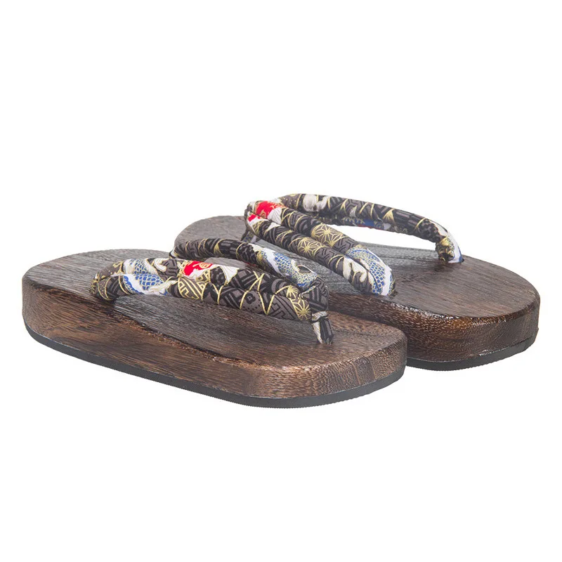2026 New Men's Japanese Geta Sandals Paulownia Wood Thick Sole Non-Slip Height Increasing Flip Flops Indoor Outdoor Slippers 2