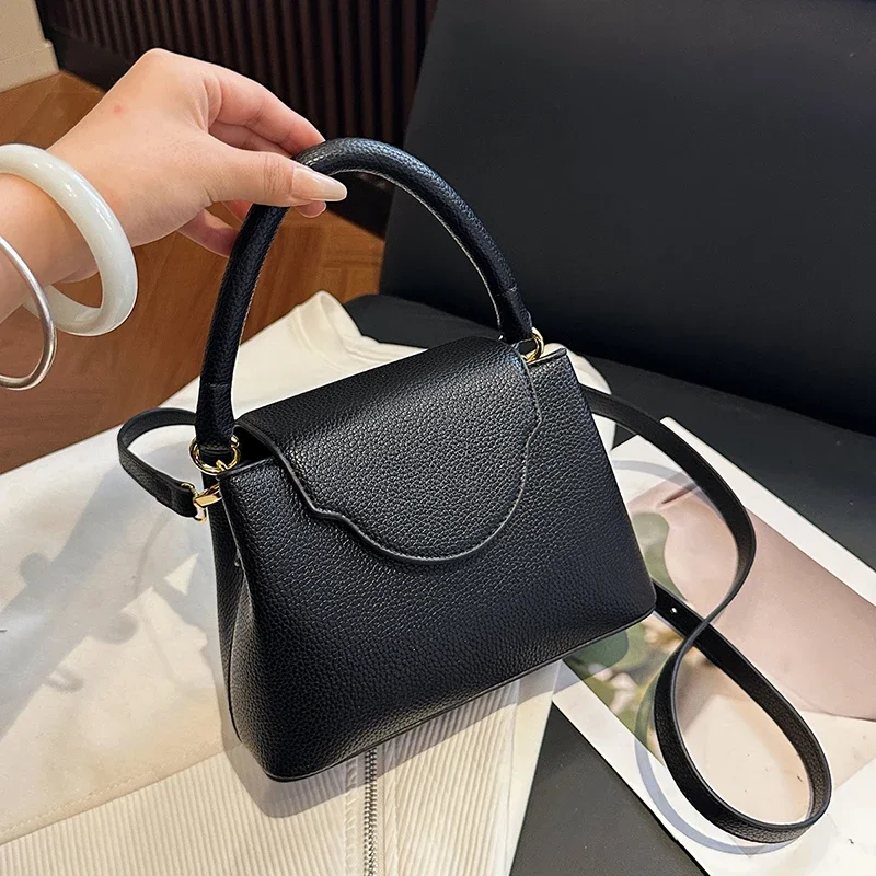 Elegant Shoulder Bag For Ladies, Designer Leather Handbag Classic Messenger Style Luxury Brand Women Accessory