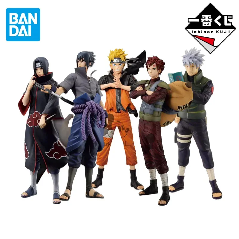 Bandai Original NARUTO Anime Figure Uzumaki Naruto Uchiha Sasuke Gaara Action Figure Toys for Kids Gift Collectible Model