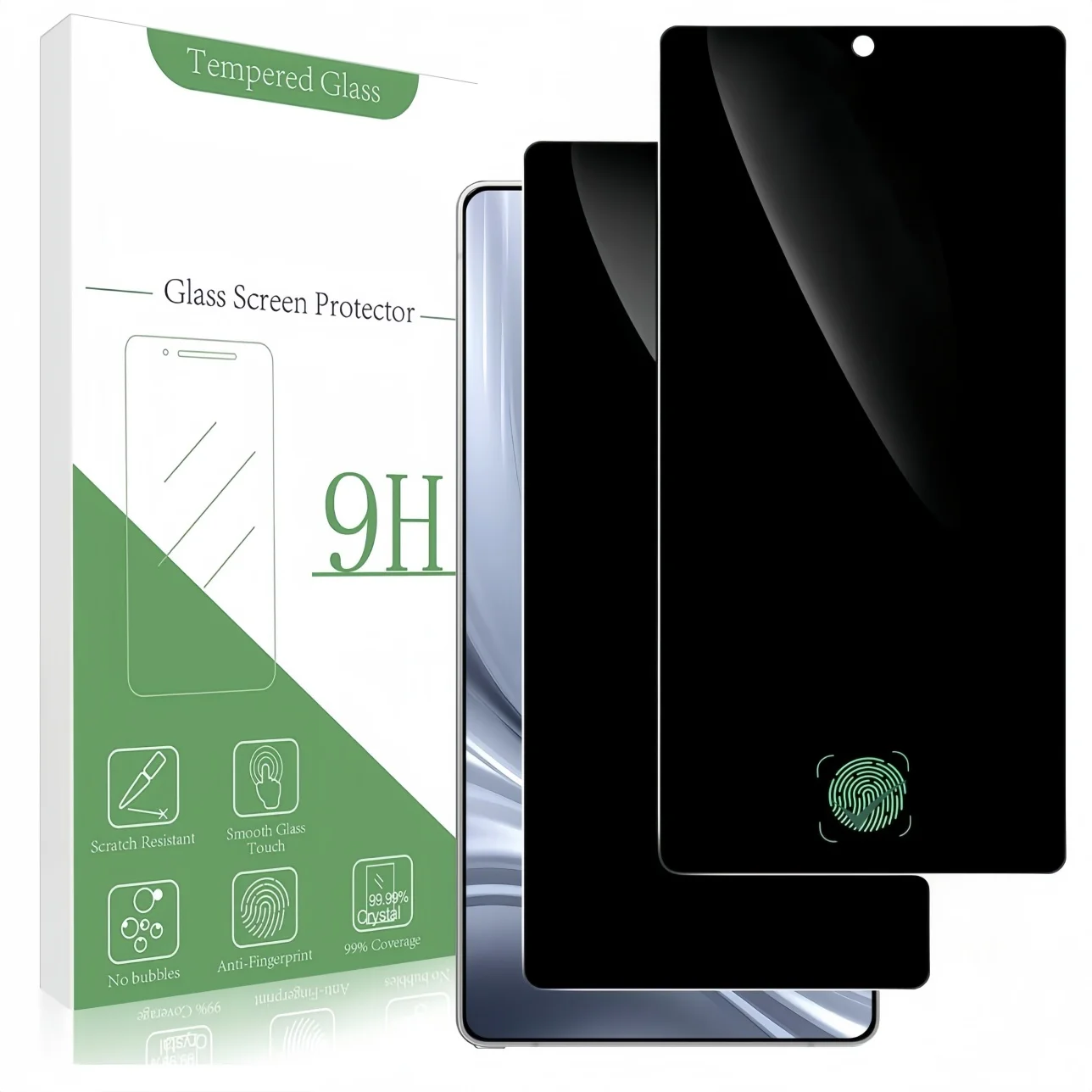 2 Pcs Privacy Screen Protector for Samsung Galaxy S26 S25 Ultra S26+ S25 FE Anti Spy Tempered Glass, Support Fingerprint Unlock