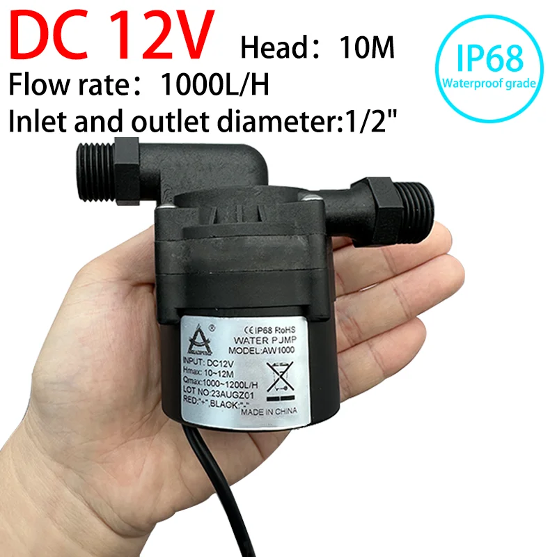 Aquecedor de Água Solar Portátil Máquina de Lavar Roupa Chuveiro Impulsionador sem Escova dc 12v 1000l h Cerâmica Eixo Bomba Ip68