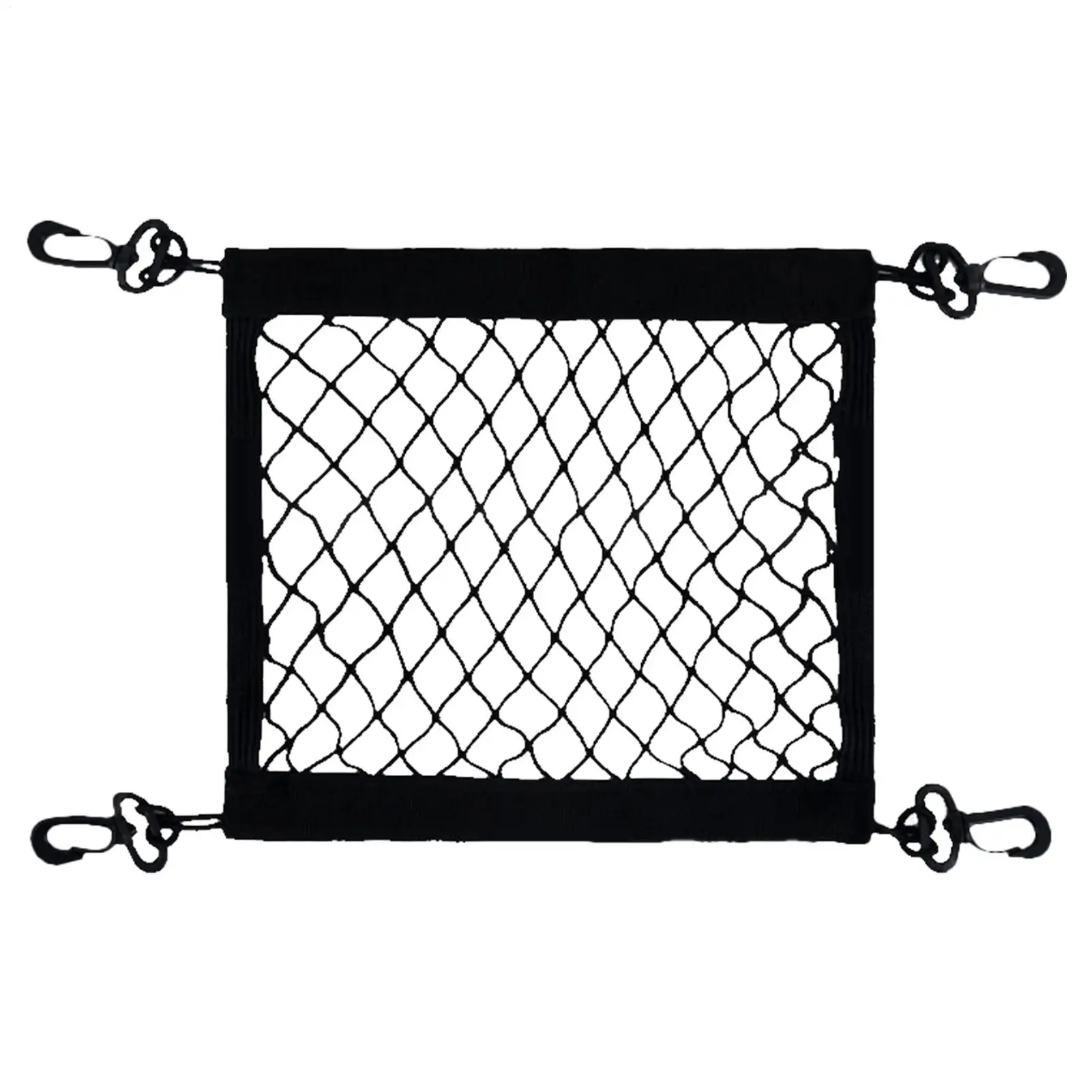 Motorcycle Cargo Net Polyester High Elastic Cargo Net with 4 Adjustable Hooks 360 Degree Rotatable Motorcycle Net Supplies