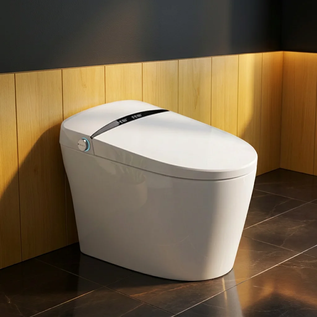 Modern Full-Function One-Piece Ceramic Automatic Smart Toilet with Remote Control and S-trap Drainage
