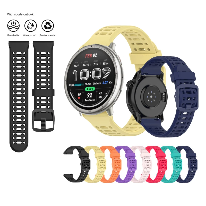 

20mm Sports Waterproof Strap for Huami Amazfit Active / Active 2 Silicone Bracelet