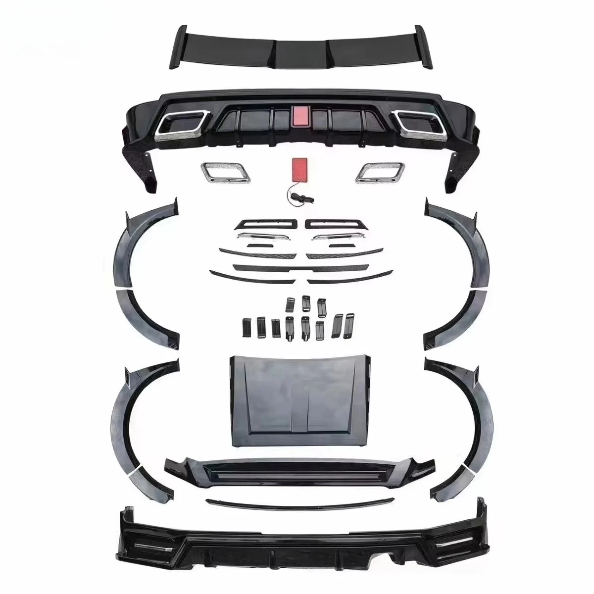 

r Body Kit Front Rear Lip Assembly For GWM Tank500 Convert Eyebrows Rear Wing Engine Cover Stripes Car Accessoriescustomcustom