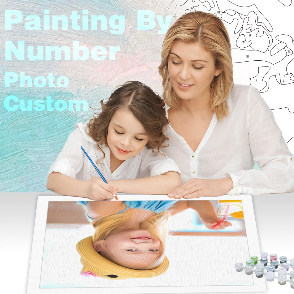 

24/36Color Painting By Number Personality Photo Customized DIY Picture Coloring By Number Acrylic Adult Kit Home Decor