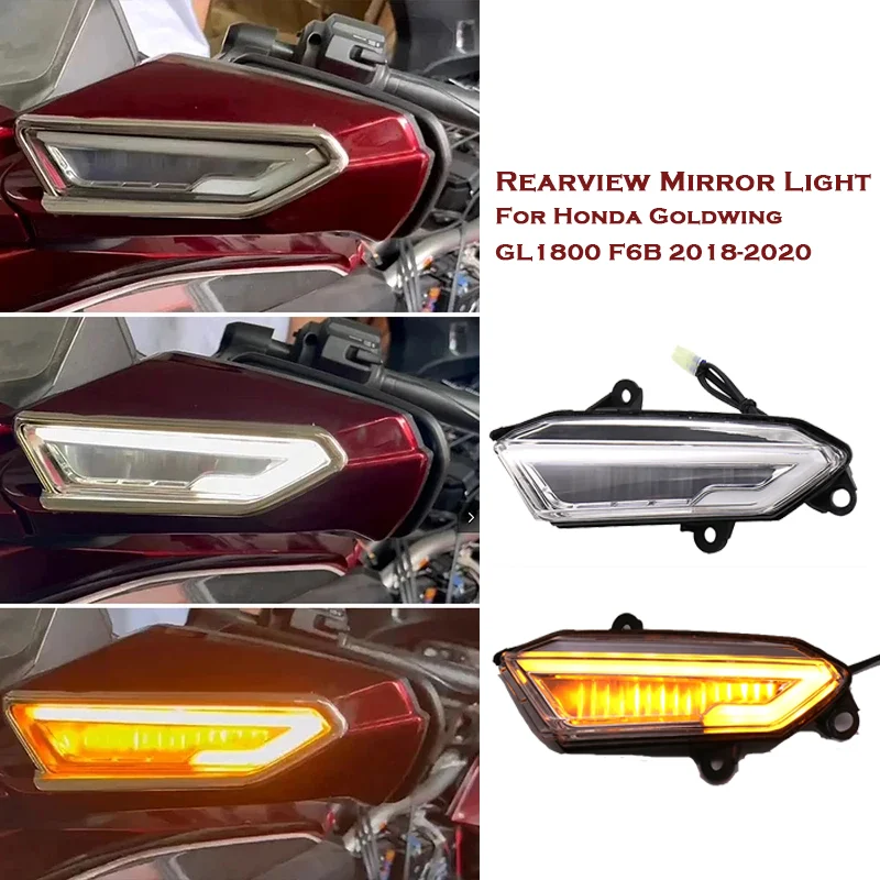 

Motorcycle LED Front Side Rearview Mirror Turn Signal Indicator Light For Honda Goldwing Gold Wing GL1800 GL 1800 F6B 2018-2020