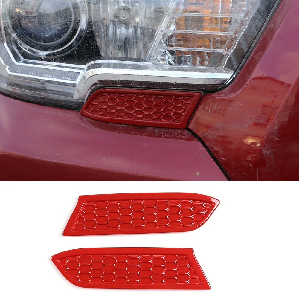 For Toyota Tacoma 2016-2020 Front Bumper Headlight Honeycomb Cover Trim Panels, Red