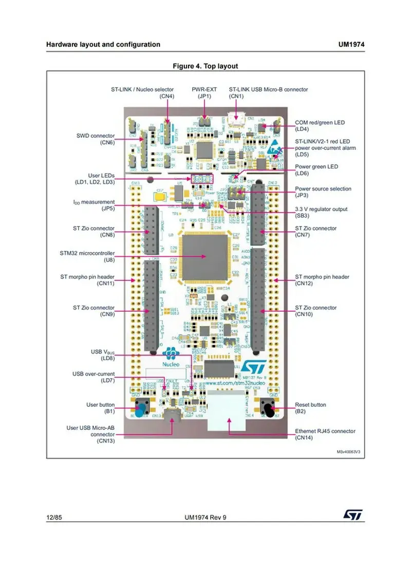 Imagem -04 - Development Board Stm32h743zit6 Mcu Suporta Arduino st Zio e Conexão Diferença Nucleo-h743zi2 Stm32 Nucleo144