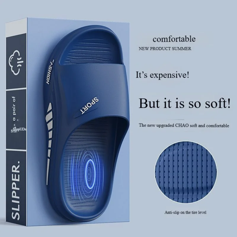 Summer New Men's Non-Slip Anti-Odor Trendy Motion Sandals - Thick Sole Outdoor Slides with Ultra-Soft 'Step-in-Feel' for Men