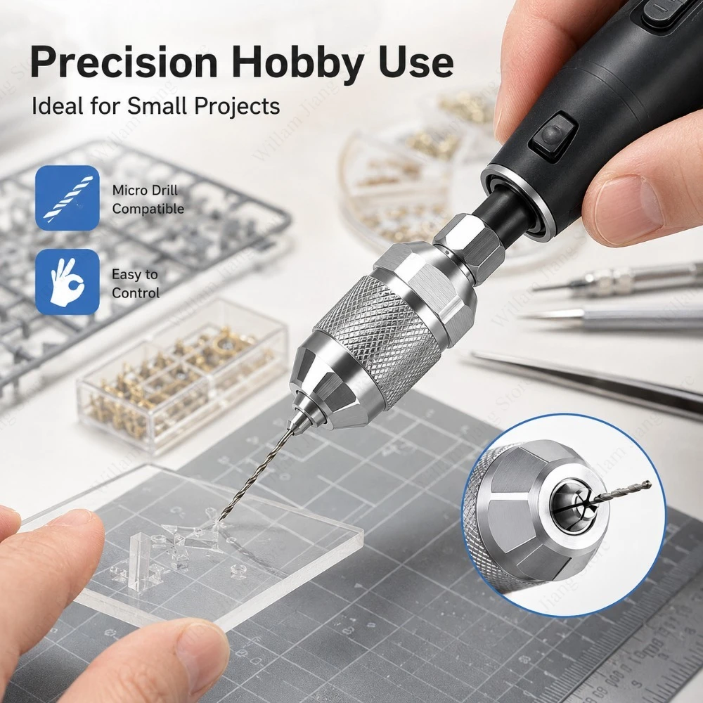 

Professional 3 Jaw Drill Chuck Adapter Hex Shank Quick Release Converter for Electric Screwdriver Woodworking Tool Daily Use