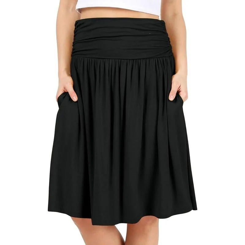 

White Pleated Midi Skirt G 31580 Acetate Half-length Skirts Women's Fashion Spring 2026 Neutral Waist Design Other Material