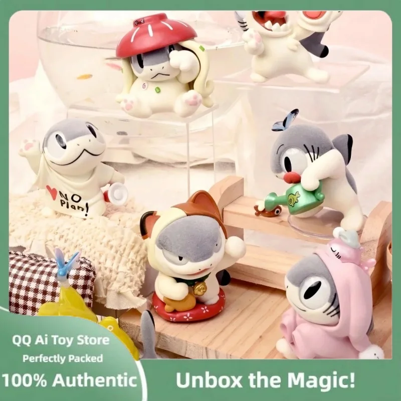 

New Original Sharkitty Ver.1 Series Flocking Blind Box Cute Animal Figure Surprise Box Desk Decor Ornament Festival Gift