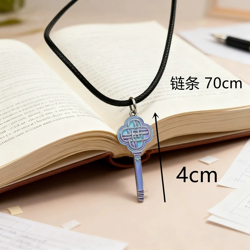 Movie KPop Saja Boys Cosplay Necklace Metal Light Stick Leather Strap Clavicle Chain Couple Choker Jewelry Accessories