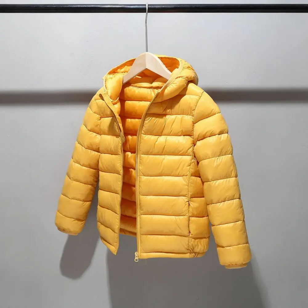 Autumn Winter Kids Lightweight Cotton Jacket Hooded Warm Coat Boys Girls Zipper Outerwear Casual Fashion Children Clothes