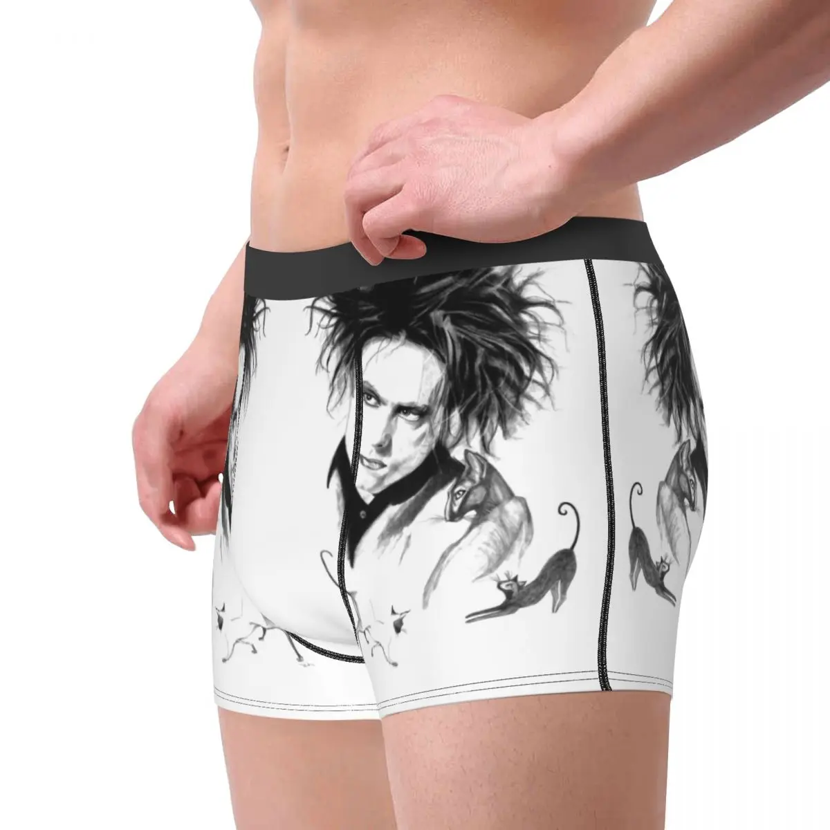 The Cure-Boxer Robert Smith pour homme, sous-vêtement respirant, short imprimé 3D, cadeaux d'anniversaire, haute qualité, spécial 402