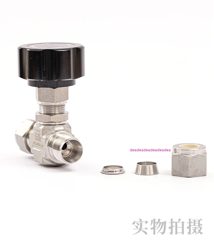 316L card sleeve needle type high pressure adjustment inlet air source flow control valve 1/4