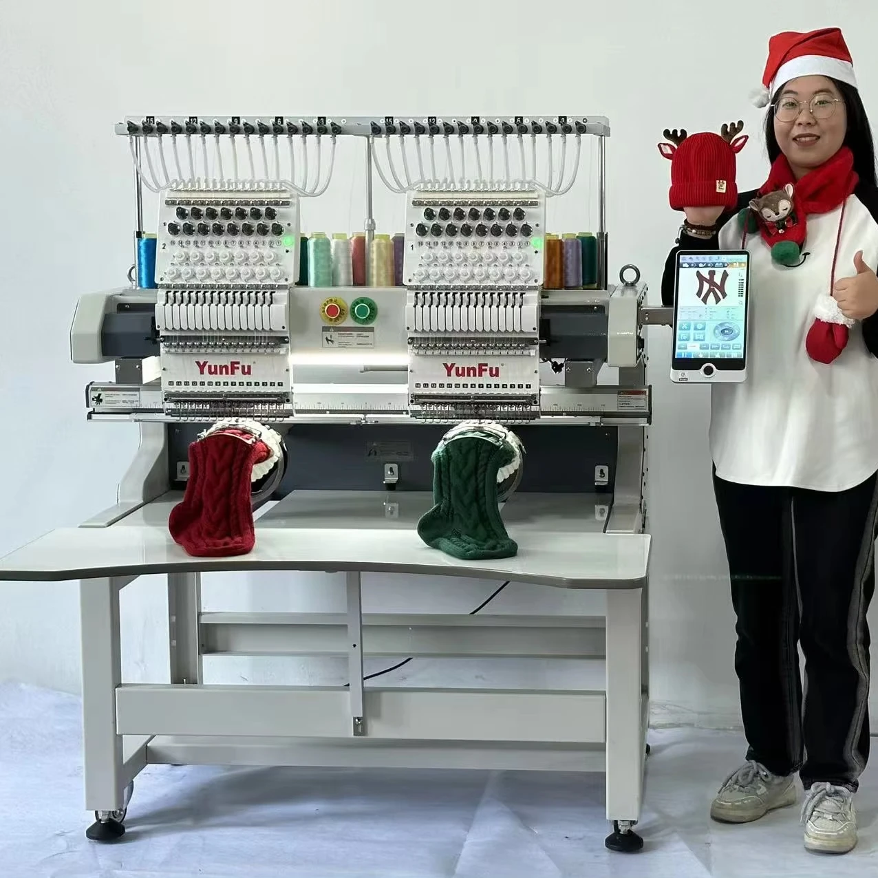 Professional 2-Head Computerized Embroidery Machine with Motor & Bearing for Commercial Use in Printing Shops High-Speed