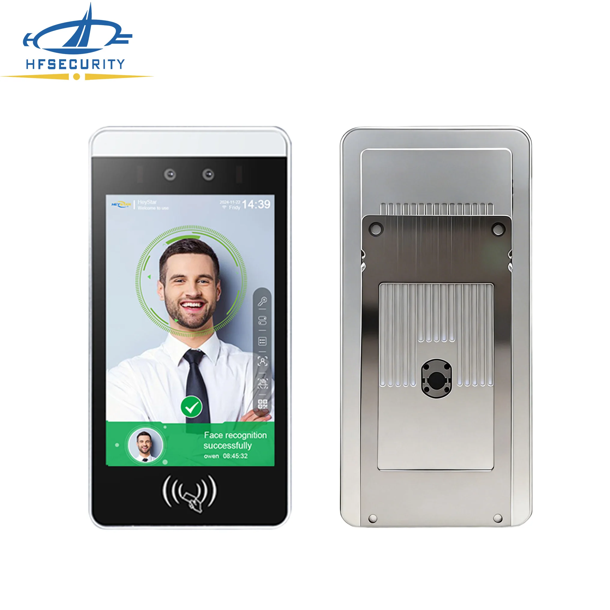 HFSecurity RA08 Free SDK Cloud Software Android Facial Palm Vein Recognition Access Control Card Scanner Time Attendance