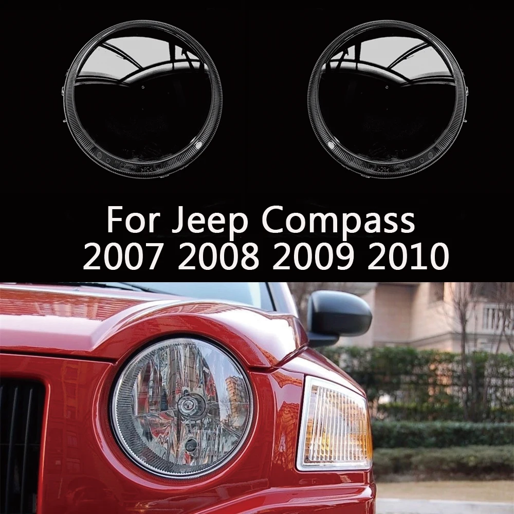 Car Front Headlight Cover For Jeep Compass 2007 2008 2009 2010 Auto Headlamp Lampshade Lampcover Head Lamp Glass Lens Shell