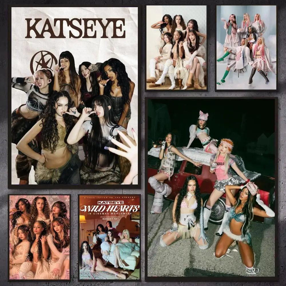 K-POP K-KATSEYE Poster PP Wall Decor Posters Celebrity Art Prints Aesthetic Wall Art Bedroom Office Home Gift