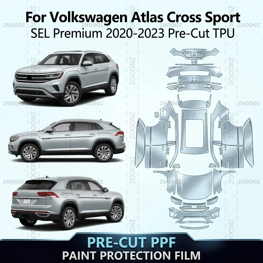 For Volkswagen Atlas Cross Sport SEL Premium 2020-2023 Pre-Cut TPU PPF Self Healing Anti Full Vehicle Glossy Clear Matte Black