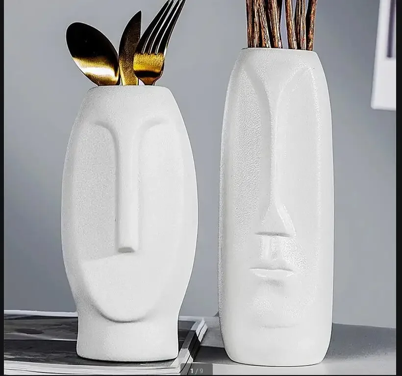 

Ceramic Chopsticks Holder Human Face Storage Tank Chopsticks Basket Drain Rack Cutlery Storage Box Organizer Pen Holder Ornament