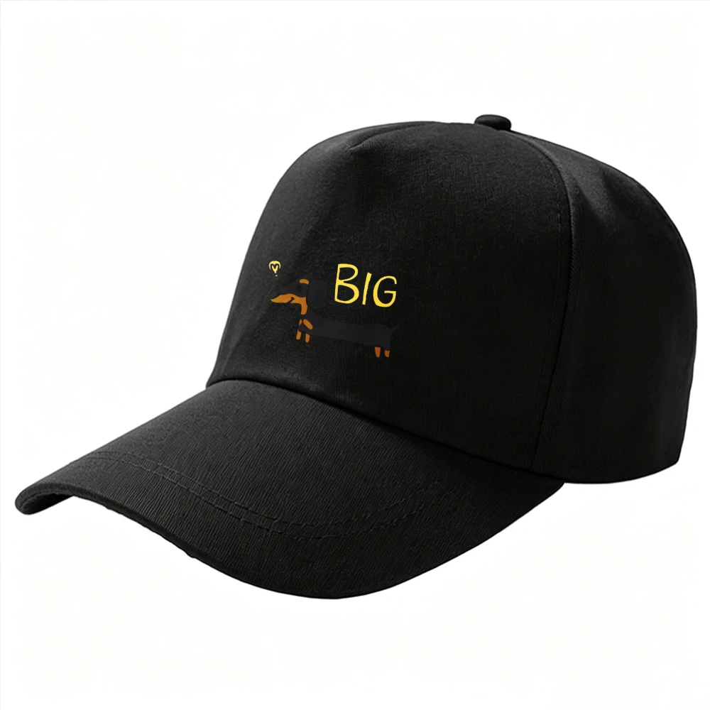 Adjustable Cotton Baseball Cap Short Legs But Big Attitude Dachshund Cartoon Dog Letter Print Outdoor Sun Snapback Dachshund Cap