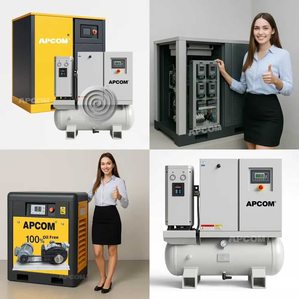 

Oilfree VSD 2.2kw 3kw 4kw 5.5kw 7.5kw 11kw 15kw Silent Oil-free Oil Free Scroll Screw Air Compressor Air Compressor 3 4
