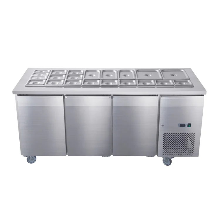 FURNOTEL 3 Doors Fancooling Salad Bar Pre Station /Salad Vending Refrigerator