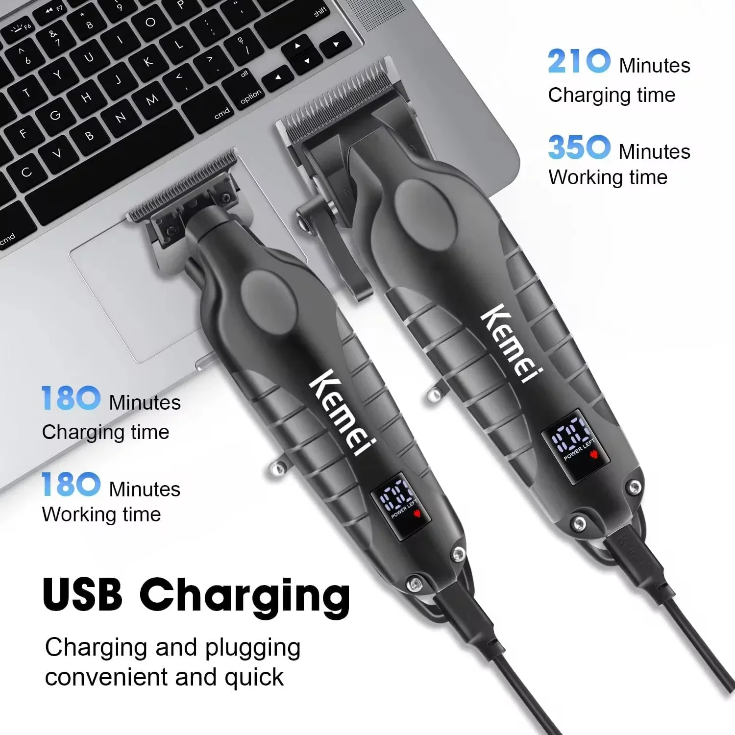 Новый Kemei KM-2290 KM-2293 KM-T95 Профессиональная машина для резки Электробритва Триммеры для волос с ЖК-дисплеем Мужская машинка для стрижки волос