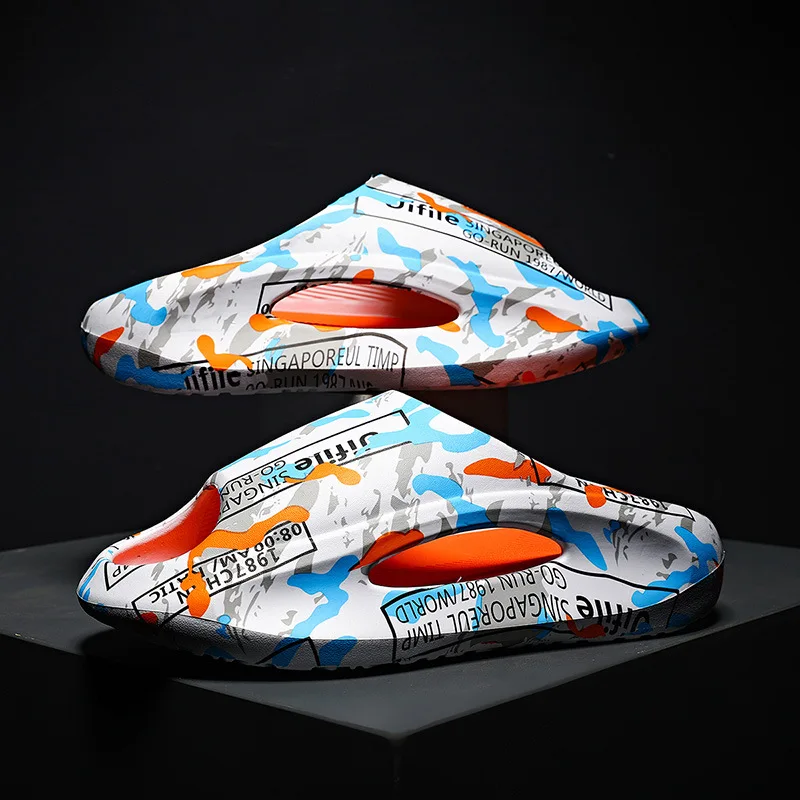 

Fashion Brand Shoes EVA Thick-soled Soft-soled Sandals Outdoor Breathable Height-increasing Beach Shoes Men's Summer Slippers