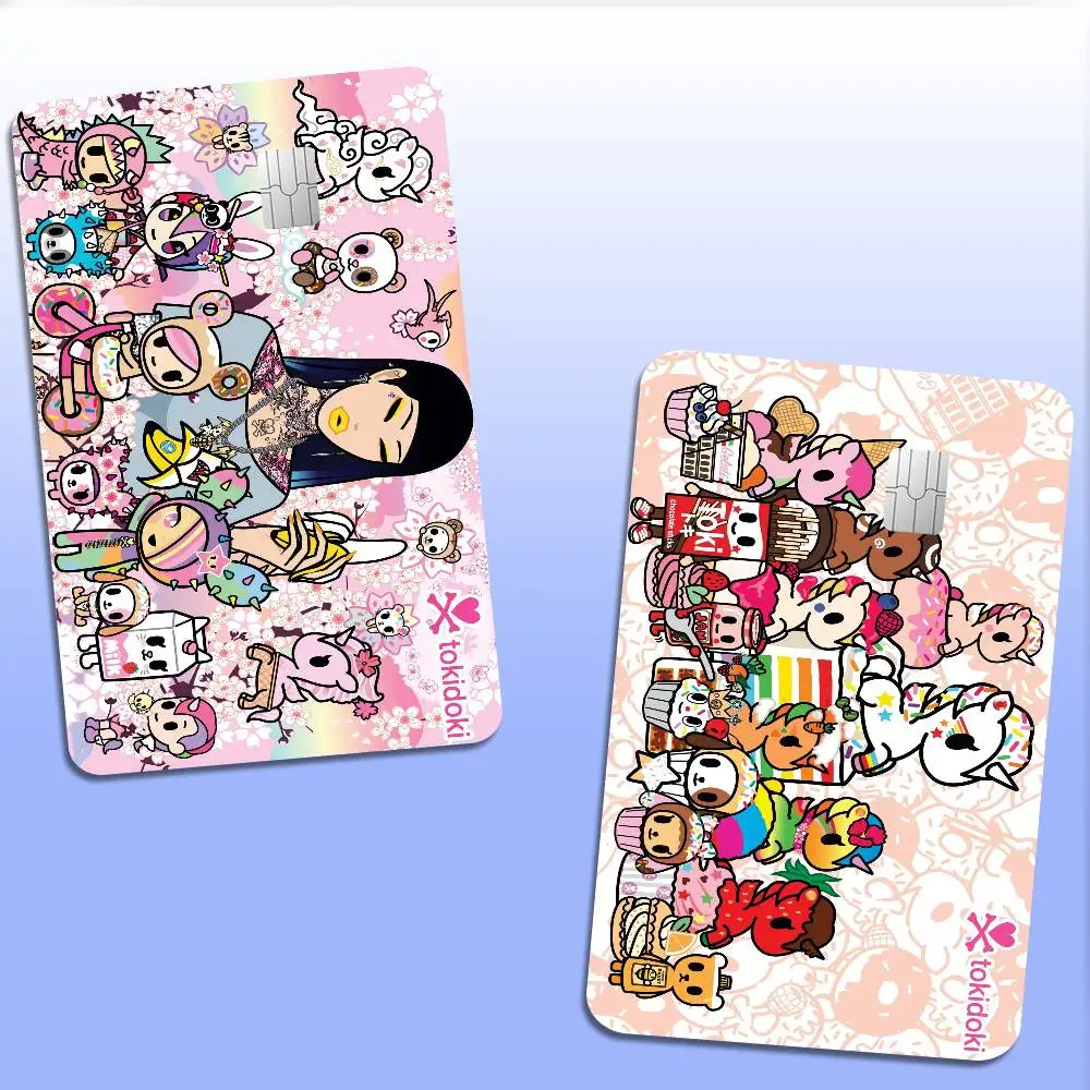 Japan Anime Tokidoki Cartoon Credit Card Skin Stickers For Bank Card Bus Metro Card Sticker Waterproof Women Gift