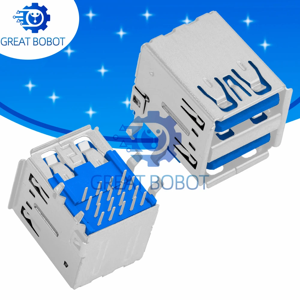 9-Pin SMT/SMD USB 3.0 Male Plug (1PC BS) - High-Speed Data Transfer Charging Socket for Soldering