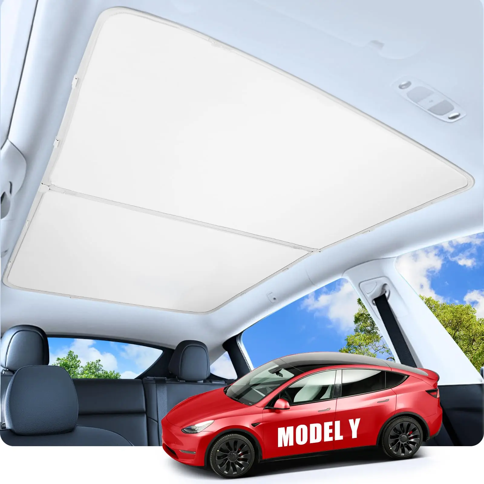 for Tesla Model 3 2017-2025 Sunshade Roof Never Sag Nano Ice-Crystal Coatings 3-Gen Heat Insulation Glass Roof Sun Shade Model Y