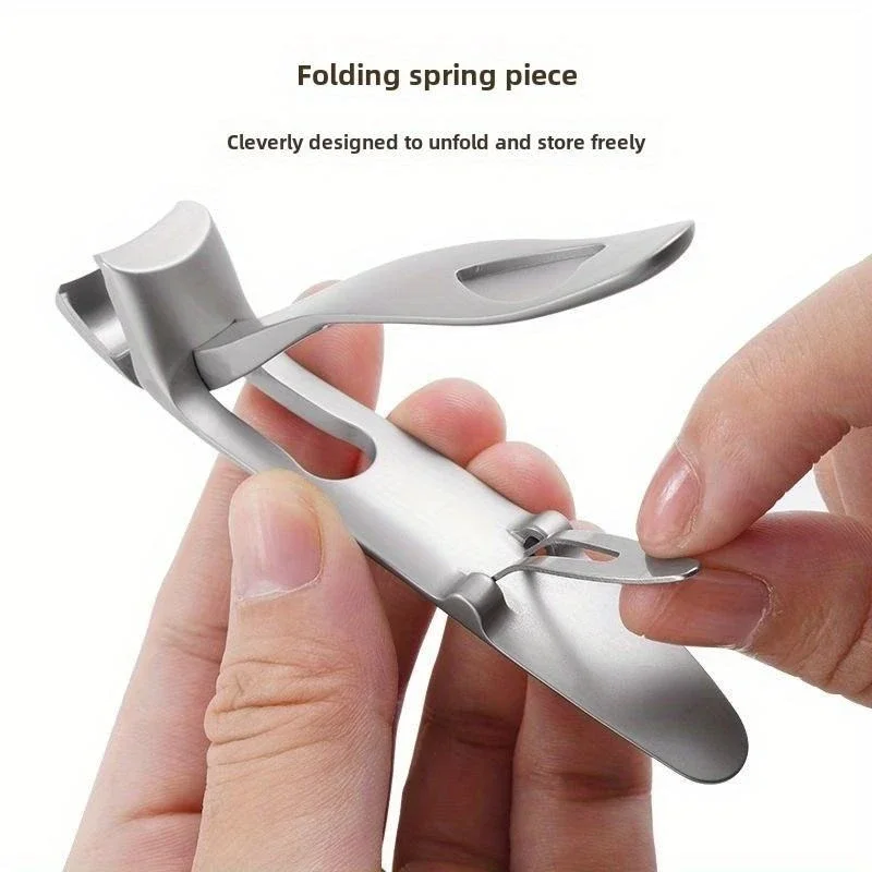 Cortauñas de acero premium con cabeza angular para personas mayores, cortauñas ergonómico para uñas gruesas, herramienta de corte afilada 5