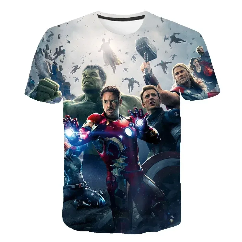 Camisetas de Los Vengadores para niños y niñas, camisetas de Marvel para hombres con estampado 3D de Iron Man, camisetas de manga corta Scarlett para hombres, ropa de hombre Hulk