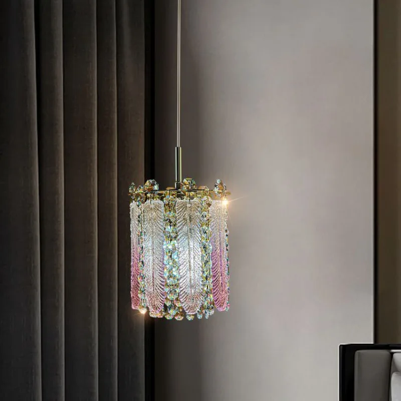 

Mini led small luxury suspended crystal pendent lights chandelier China lighting bedroom bedside dining bar hanging furniture